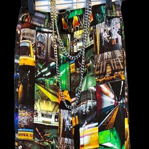 “Sex and the City” “Manhattan” “Disco/Night Cab” wearable art - silk pants